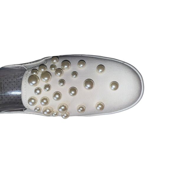 Keds X Kate Spade New York Triple Decker Pearl Embellished Slip-On Sneaker Sz 9 - Picture 7 of 11
